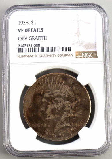 1928 PEACE DOLLAR NGC VF DETAILS KEY DATE
