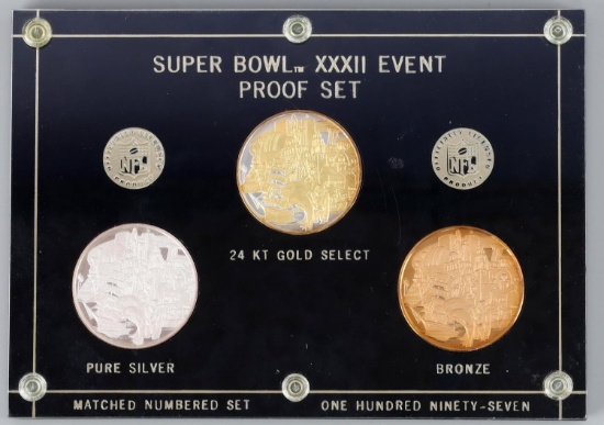 SUPER BOWL XXXII EVENT SILVER COIN PROOF SET