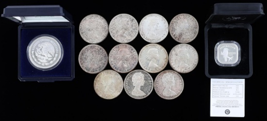 SILVER COIN LOT 10 CANADA DOLLARS AUSTRALIA MEXICO