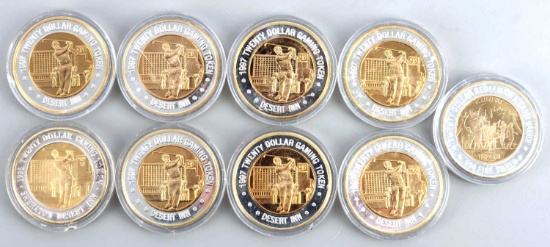 10 999 FINE SILVER DESERT INN TWENTY DOLLAR TOKEN