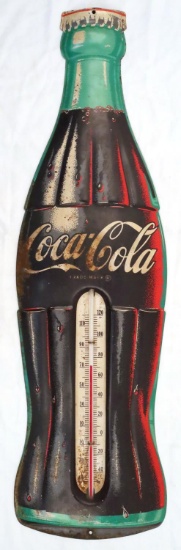 ANTIQUE 1950'S TIN COCA COLA THERMOMETER