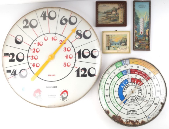 ANTIQUE ADVERTISING THERMOMETER LOT KLISTER WAX