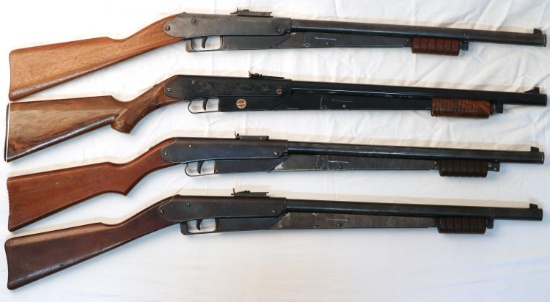 4 VINTAGE DAISY MODEL 25 .175 BB PUMP AIR RIFLES