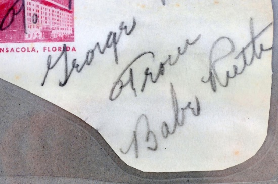 BASEBALL LEGEND BABE RUTH AUTOGRAPHED FRAMED