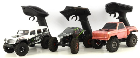 THREE RC CARS AX24 CRC RUBICON & AE-6 TRUCK
