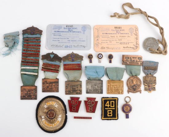 WWI AMERICAN LEGION 48 SOCIETY MEDALS & BADGES