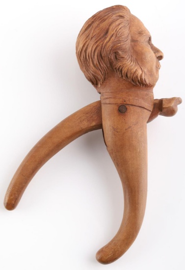 ANTIQUE HAND CARVED FIGURAL WOOD NUTCRACKER SWISS