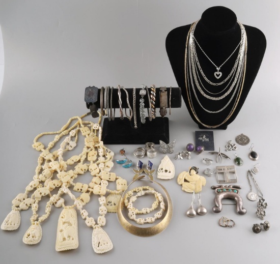 OVER 360 GRAMS OF STERLING SILVER JEWELRY