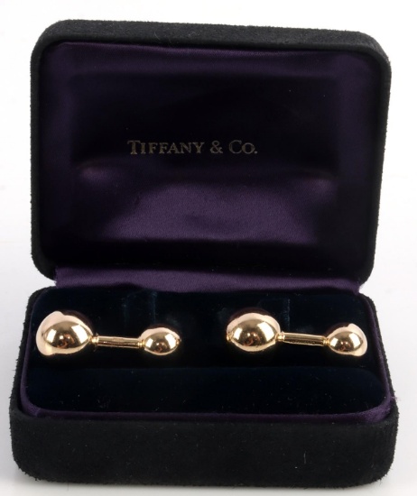 MEN'S TIFFANY & CO CUFFLINKS 14KT YELLOW GOLD