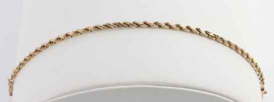 14KT YELLOW GOLD ROPE BRACELET