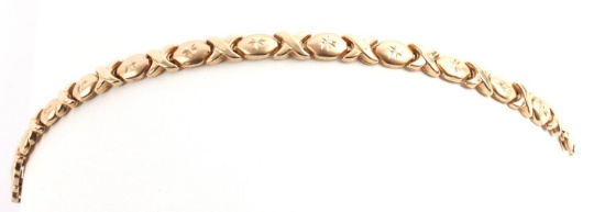 10KT YELLOW GOLD XO CHAIN BRACELET