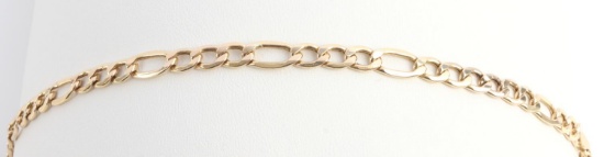 10KT GOLD ITALIAN FIGARO LINK BRACELET