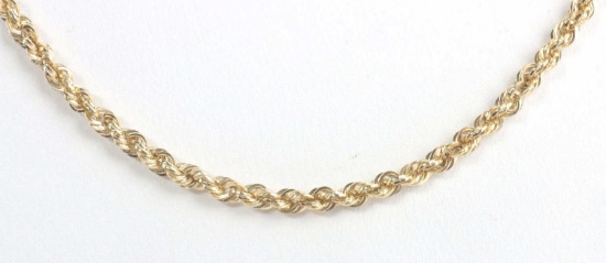 14KT YELLOW GOLD ROPE CHAIN NECKLACE