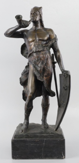 V H SEIFERT BRONZE GERMANIC WARRIOR STATUE