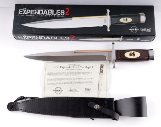 EXPENDABLES 2 BOWIE KNIFE WITH CASE AND BOX