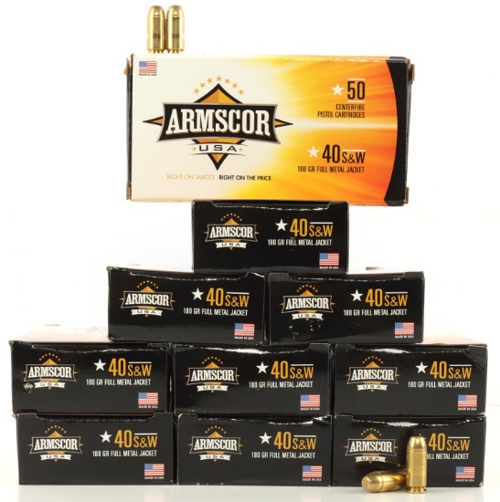 500 ROUNDS OF ARMSCOR .40 S&W 180 GR FMJ AMMO