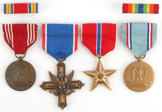 POST WWII DSC BRONZE STAR & MORE SERVICE MEDALS