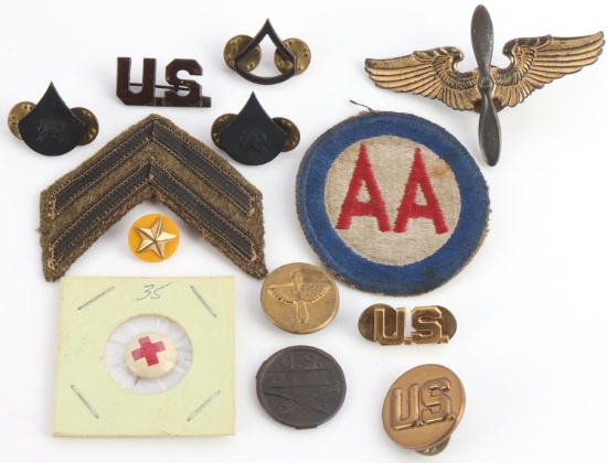 WWI WWII US PILOT WINGS COLLAR PINS INSIGNIA