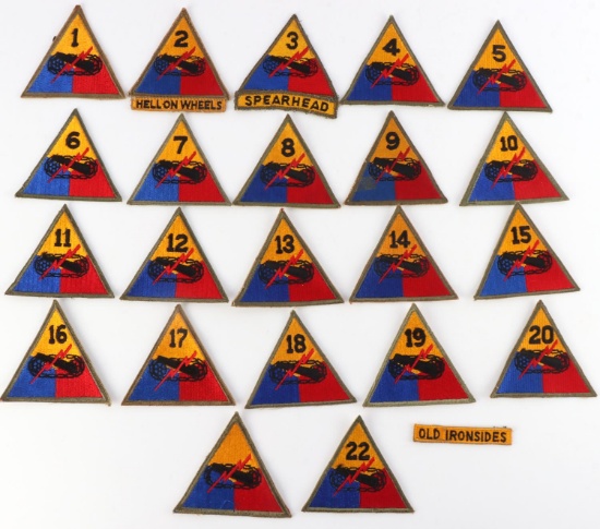 WWII US ARMY ARMORED DIVISION SHOULDER PATCHES