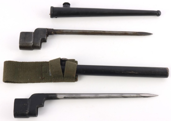 WWII BRITISH LEE ENFIELD SPIKE BAYONETS & SCABBARD