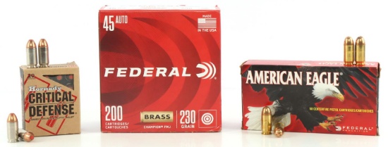 252 ROUNDS OF .45 AUTO FMJ & FTX HP AMMO HORNADY
