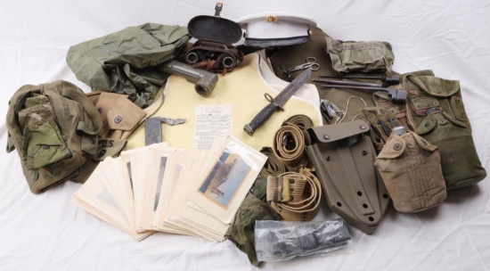 LARGE LOT OF WWII TO POSTWAR MILITARY CANVAS GEAR