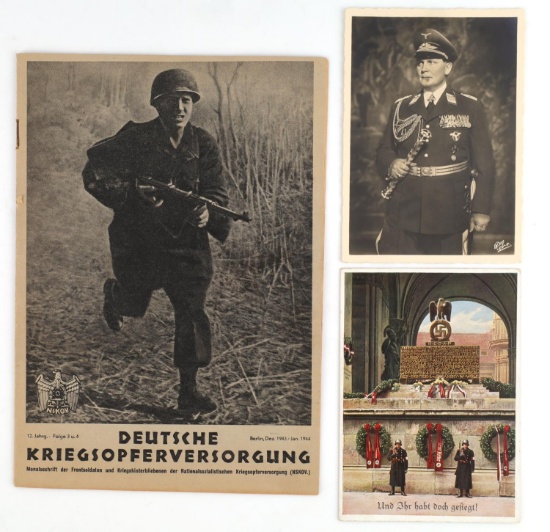 WWII GERMAN THIRD REICH PHOTO POSTCARD & MAG LOT