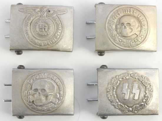 WWII GERMAN THIRD REICH SS BELT BUCKLE LOT OF 4
