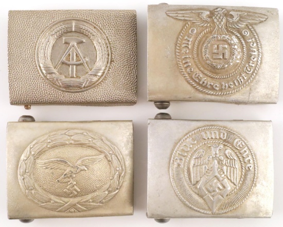WWII GERMAN THIRD REICH BELT BUCKLE LOT OF 4 DDR