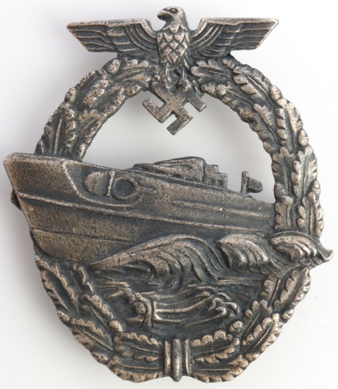 WWII GERMAN REICH E-BOAT WAR BADGE BY SCHWERIN