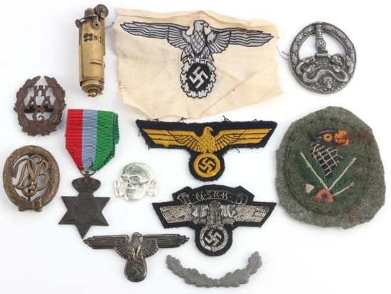 WWII GERMAN REICH INSIGNIA BADGE & PATCHES LOT