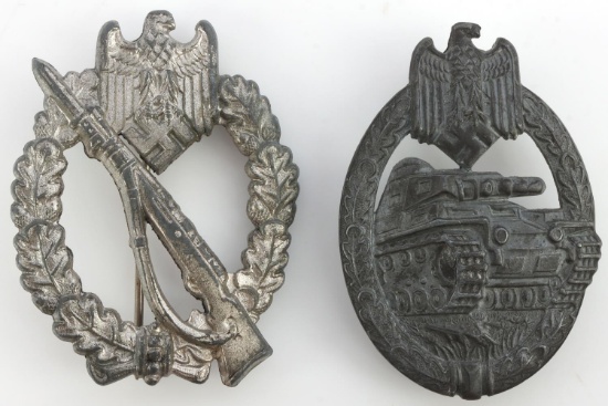 WWII GERMAN REICH INFANTRY & TANK ASSAULT BADGES