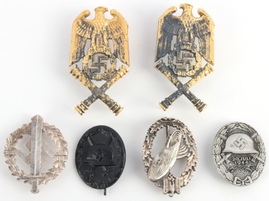 WWII GERMAN THIRD REICH BADGES LOT OF 6