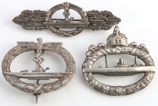 WWI AND WWI GERMAN THIRD REICH U BOAT BADGES LOT 3