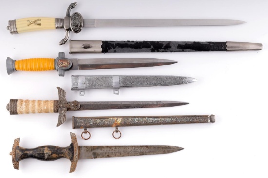 4 WWII GERMAN REICH REPRODUCTION DAGGER LOT