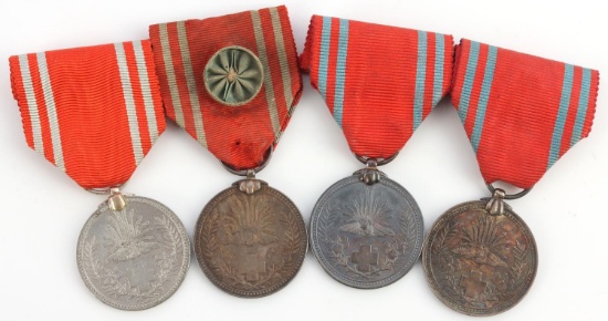 WWII JAPANESE EMPIRE RED CROSS MEDALS & ROSETTE