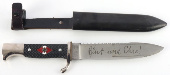 WWII GERMAN REICH HITLER YOUTH SAWBACK KNIFE