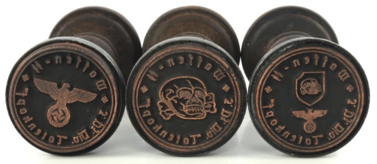 WWII GERMAN THIRD REICH SS HAND STAMP LOT OF 3