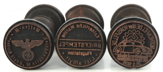 WWII GERMAN THIRD REICH HAND STAMP LOT OF 3