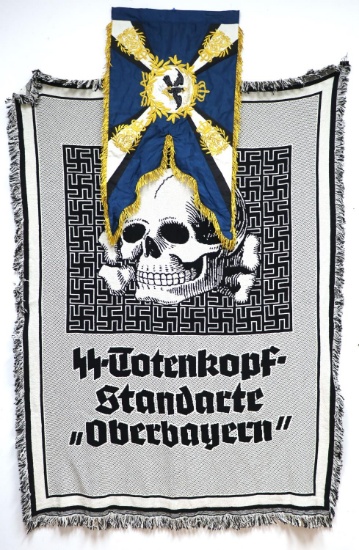 PRUSSIAN FLAG AND WWII GERMAN SS THIRD REICH THROW