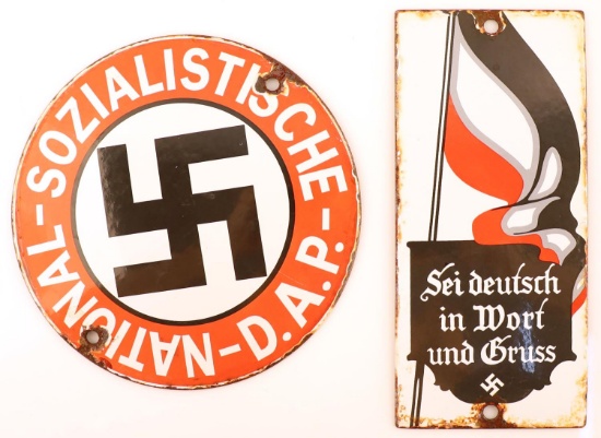 WWII GERMAN THIRD REICH ENAMELED STREET PLAQUE LOT
