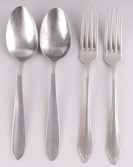4 WWII GERMAN REICH NSDAP PARTY FORK & SPOON LOT
