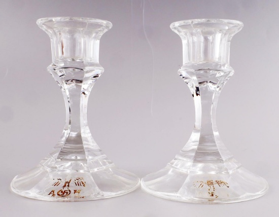 WWII GERMAN REICH ADOLF HITLER CANDLESTICK HOLDERS