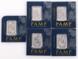 1 GRAM PLATINUM PAMP BULLION BAR LOT OF 5