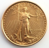 1/10TH OZ GOLD AMERICAN EAGLE BU COIN 1999