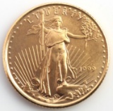 1/10TH OZ GOLD AMERICAN EAGLE BU COIN 1999