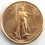 1/10TH OZ GOLD AMERICAN EAGLE BU COIN 1999