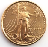 1/10TH OZ GOLD AMERICAN EAGLE BU COIN 1999