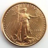 1/10TH OZ GOLD AMERICAN EAGLE BU COIN 1999