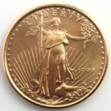 1/10TH OZ GOLD AMERICAN EAGLE BU COIN 1999